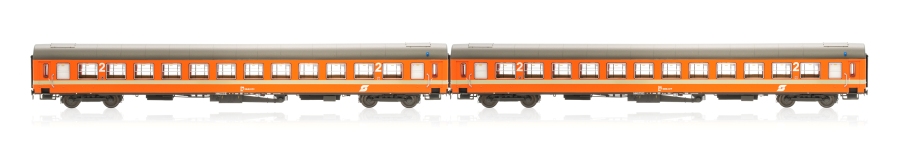 Jägerndorfer Collection JC60150 - N  2-tlg Personenwagenset 2. Kl. in Orange UIC-X der ÖBB; Ep. III